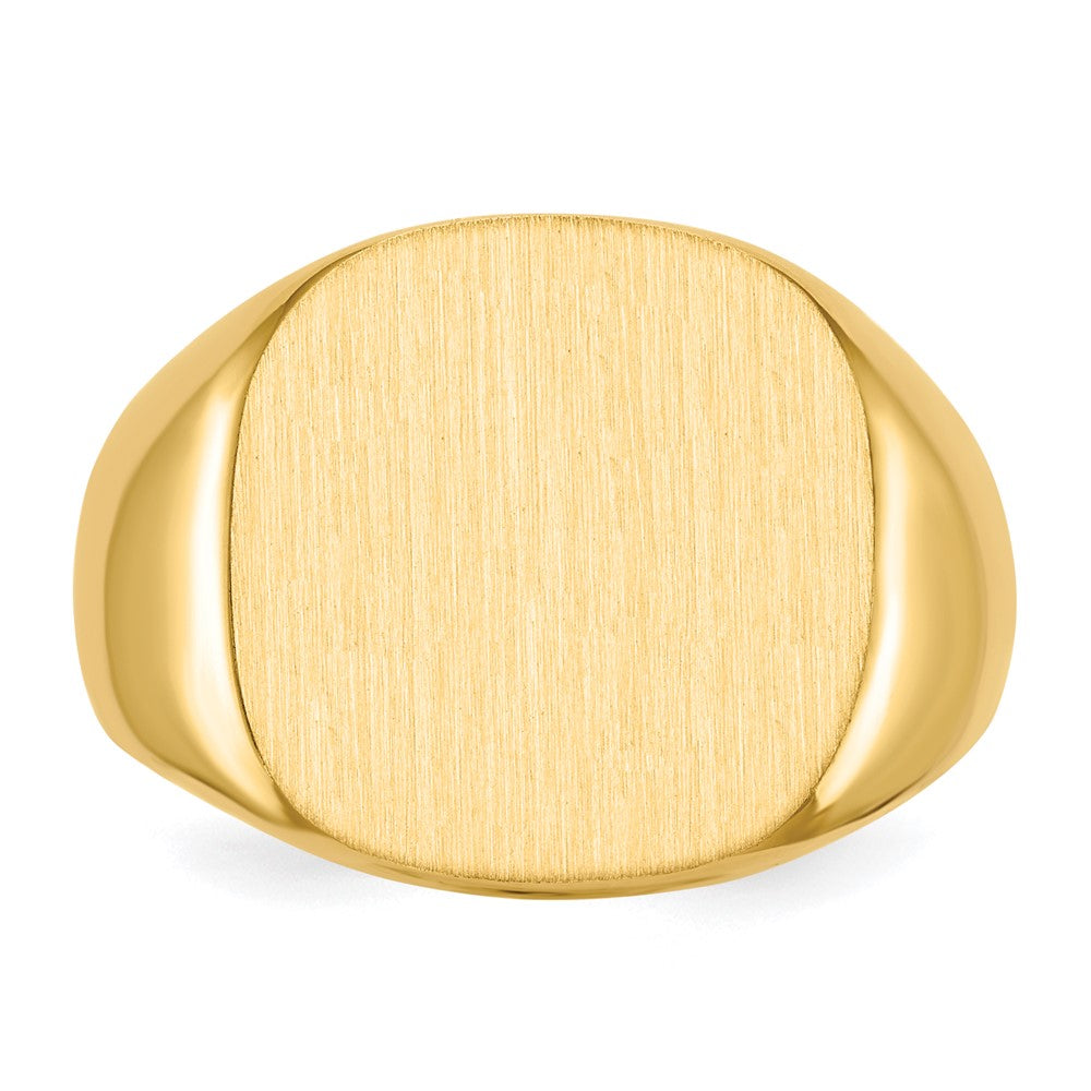 10k 16.0x17.0mm Closed Back Men's Signet Ring