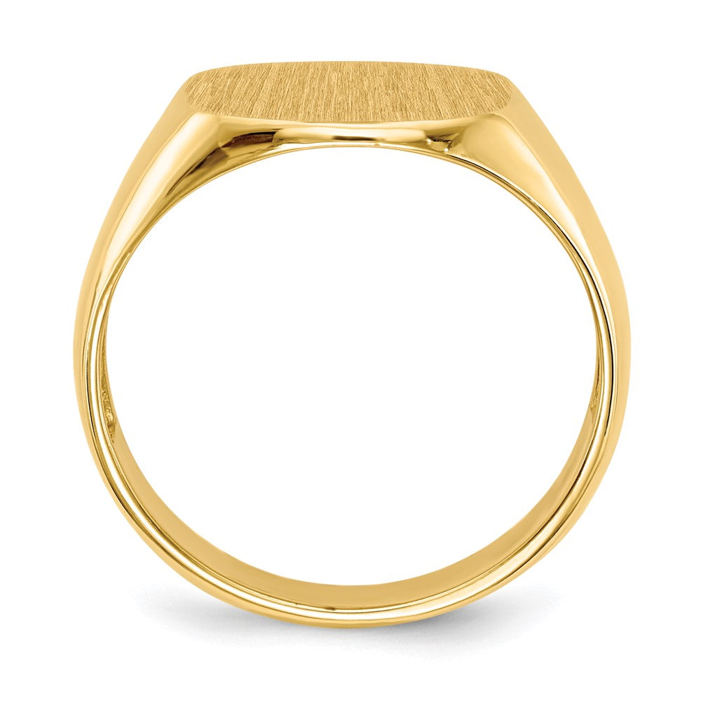10k 12.0x13.5mm Cushion-shaped Open Back Mens Signet Ring