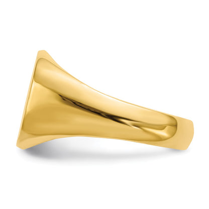 10k 12.0x13.5mm Cushion-shaped Open Back Mens Signet Ring