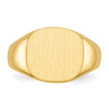 10k 12.0x13.5mm Cushion-shaped Open Back Mens Signet Ring