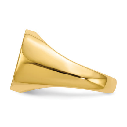 10k 13.5 x15.0mm Cushion-shaped Open Back Mens Signet Ring