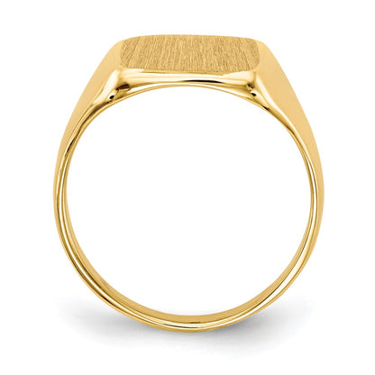 10k 10.0x10.0mm Square Closed Back Signet Ring