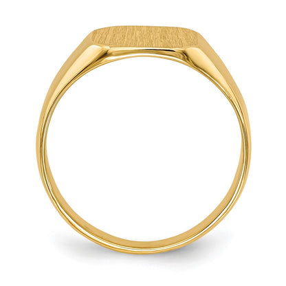 10k 9.5x9.5mm Square Closed Back Signet Ring