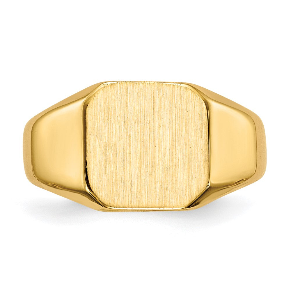 10k 9.5x9.5mm Square Closed Back Signet Ring