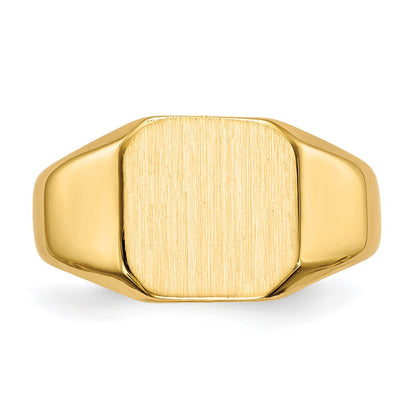10k 9.5x9.5mm Square Closed Back Signet Ring