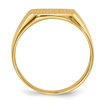 10k 13.0x12.5mm Square Open Back Mens Signet Ring