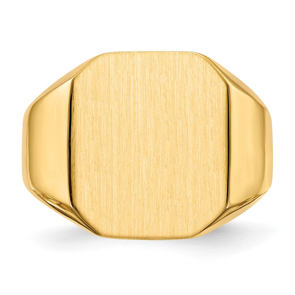 10k 15.0x17.0mm Octagon Open Back Mens Signet Ring
