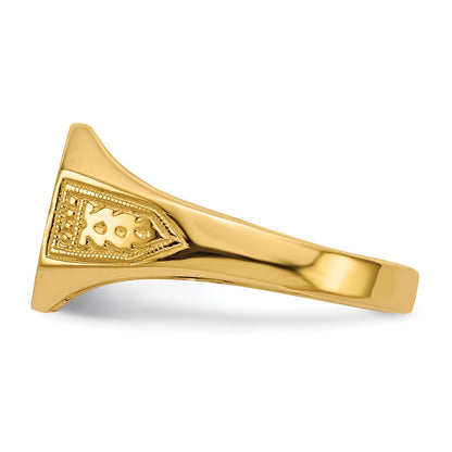 10k 9.0x11.0mm Octagon Fancy Open Back Signet Ring