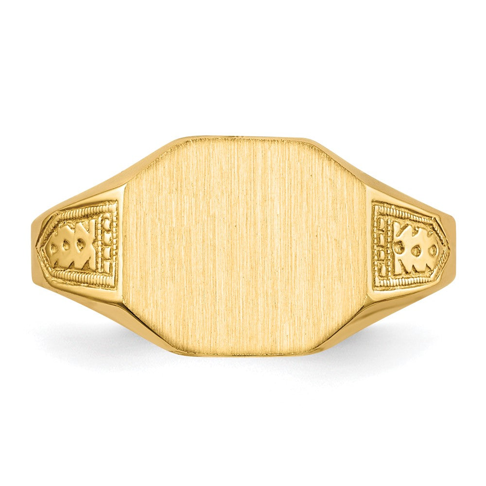 10k 9.0x11.0mm Octagon Fancy Open Back Signet Ring