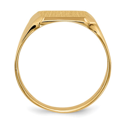 10k 15.0x12.5mm Octagon Closed Back Mens Signet Ring