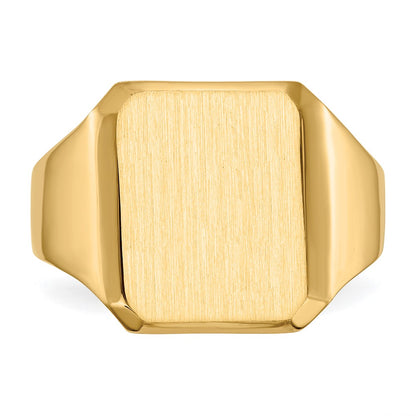 10k 15.0x12.5mm Octagon Closed Back Mens Signet Ring