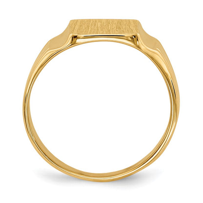 10k 7.5x9mm Rectangle Closed Back Signet Ring