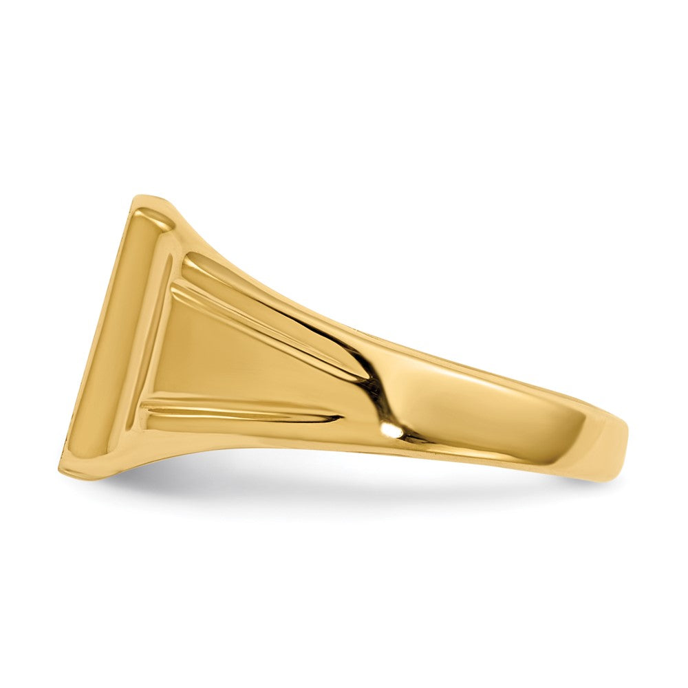10k 7.5x9mm Rectangle Closed Back Signet Ring