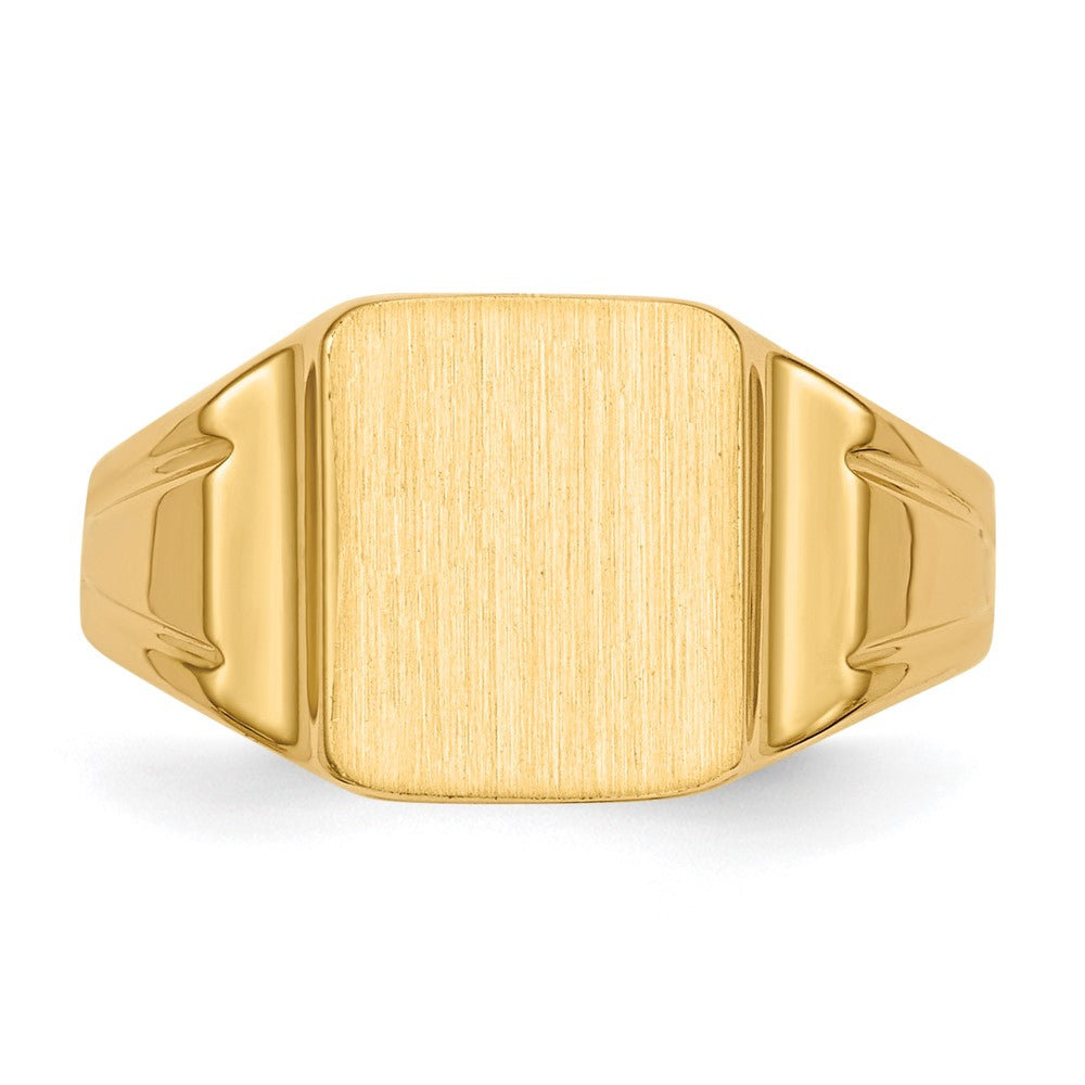 10k 7.5x9mm Rectangle Closed Back Signet Ring