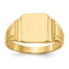 10k 7.5x9mm Rectangle Closed Back Signet Ring