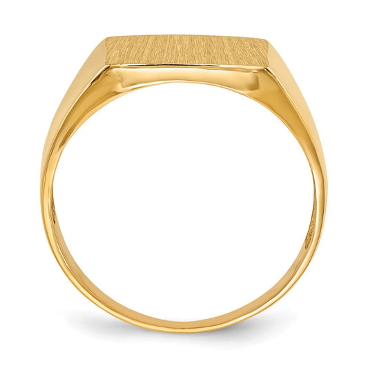 10k 13.0x13.0mm Square Open Back Mens Signet Ring