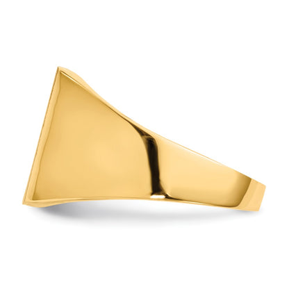 10k 13.0x13.0mm Square Open Back Mens Signet Ring