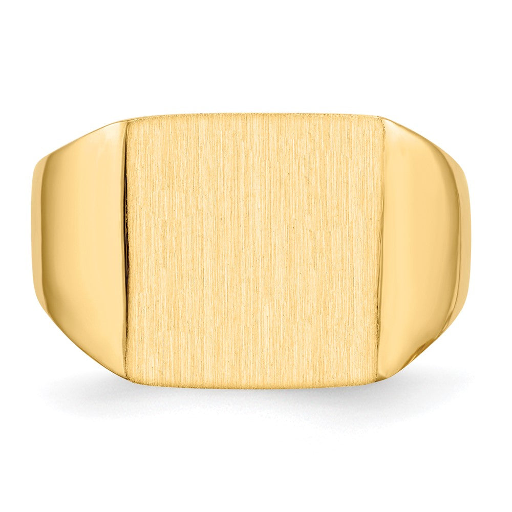 10k 13.0x13.0mm Square Open Back Mens Signet Ring