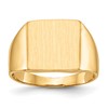 10k 13.0x13.0mm Square Open Back Mens Signet Ring