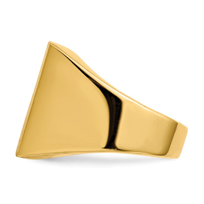 10k 17.5x17.0mm Square Open Back Mens Signet Ring