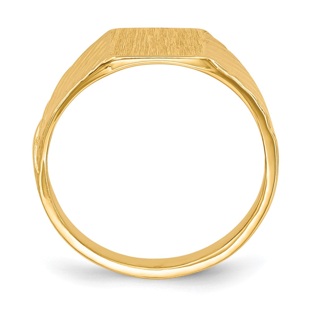 10k 8.5x7.0mm Rectangle Size 4 Open Back Baby / Childs Signet Ring