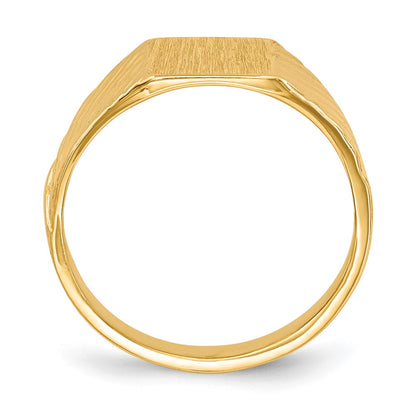 10k 8.5x7.0mm Rectangle Size 4 Open Back Baby / Childs Signet Ring