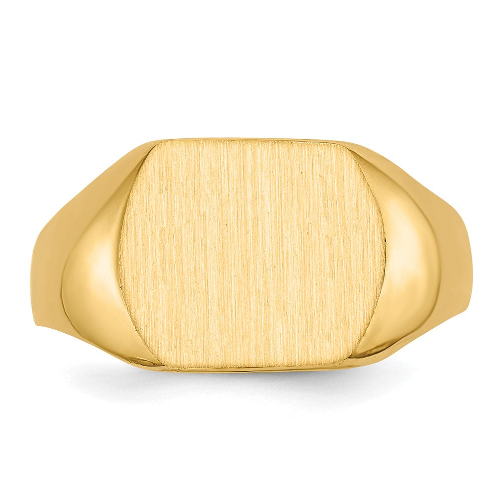 10k 10.5x12.0mm Cushion-shaped Closed Back Signet Ring