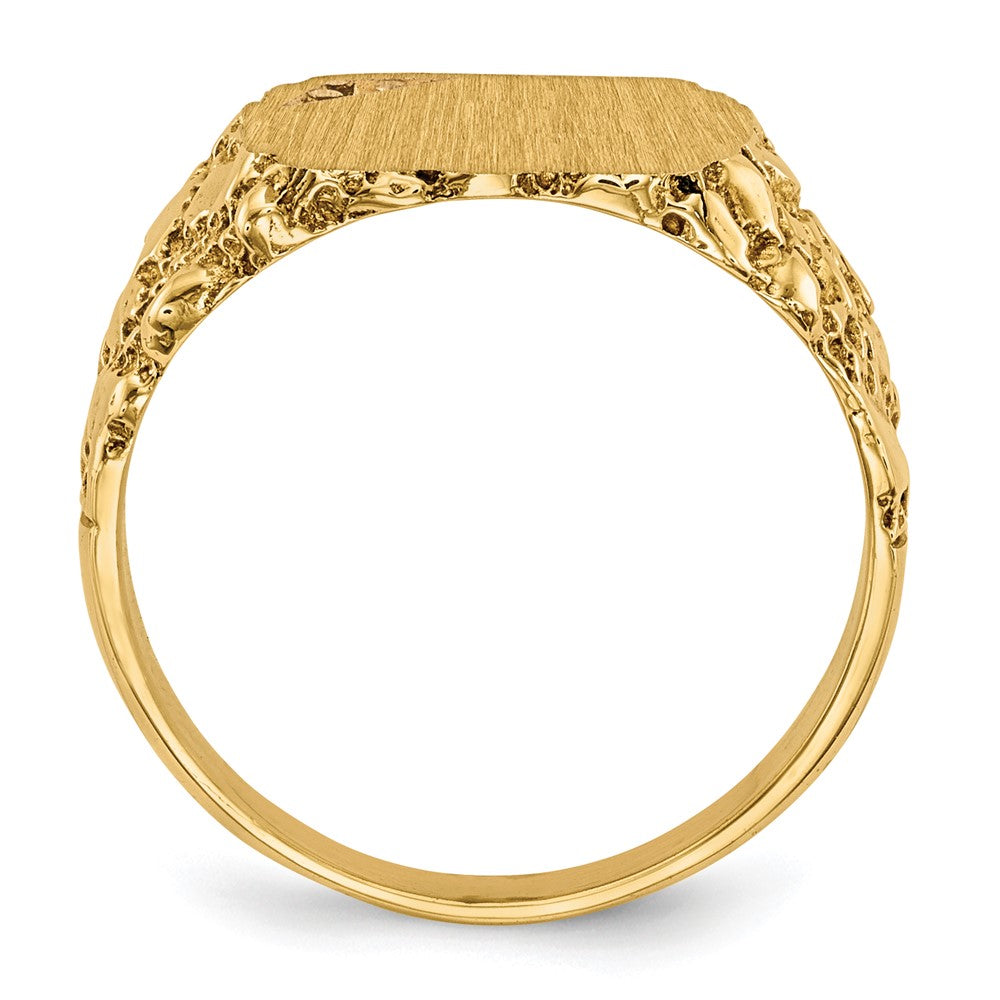 10k 10.0x11.5mm Holds 1-1.3mm Diamond Closed Back Signet Ring Mounting