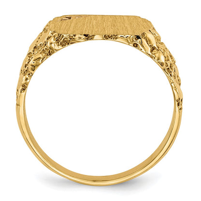 10k 10.0x11.5mm Holds 1-1.3mm Diamond Closed Back Signet Ring Mounting