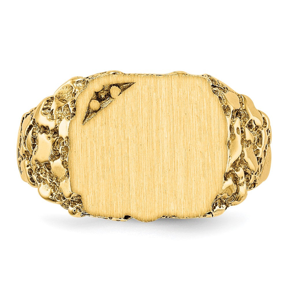 10k 10.0x11.5mm Holds 1-1.3mm Diamond Closed Back Signet Ring Mounting
