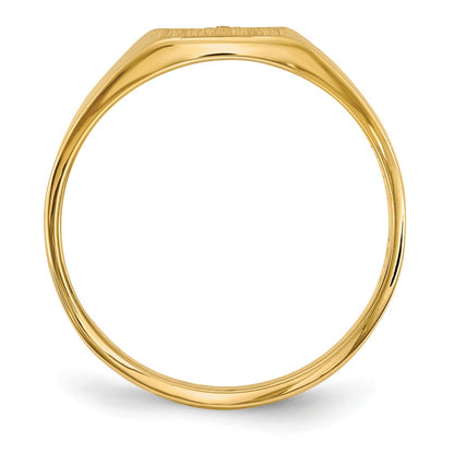 10k 8.0x7.0mm Holds 1-1.0mm Diamond Closed Back Signet Ring Mounting