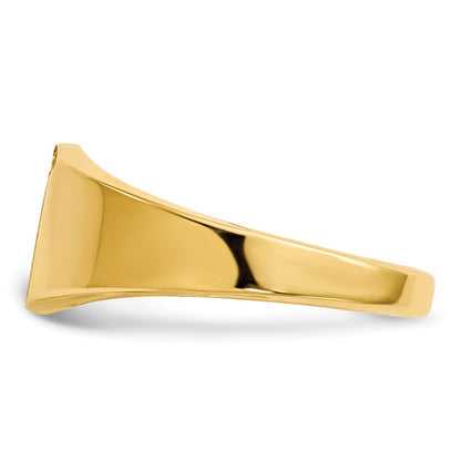 10k 8.0x7.0mm Holds 1-1.0mm Diamond Closed Back Signet Ring Mounting