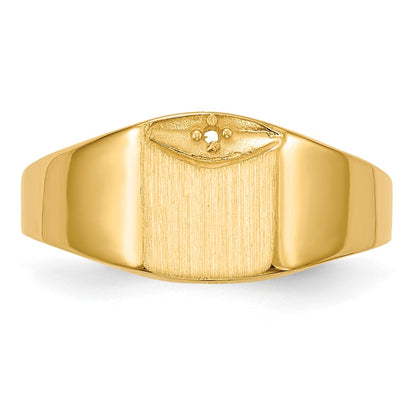 10k 8.0x7.0mm Holds 1-1.0mm Diamond Closed Back Signet Ring Mounting
