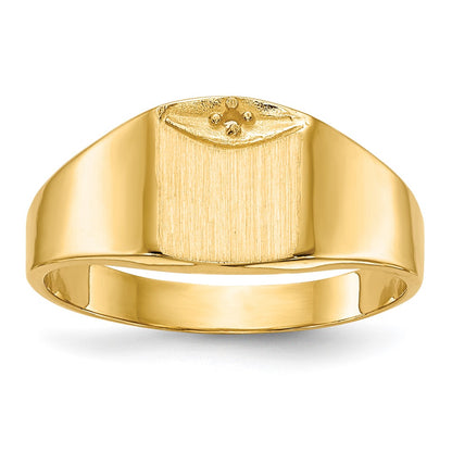 10k 8.0x7.0mm Holds 1-1.0mm Diamond Closed Back Signet Ring Mounting