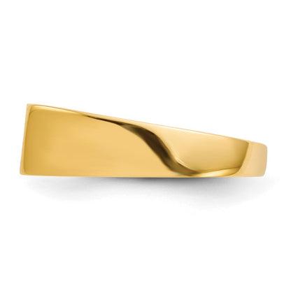 10k 5.5x10.5mm Rectangle Closed Back Signet Ring