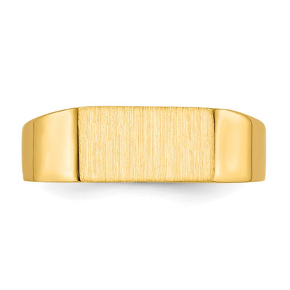 10k 5.5x10.5mm Rectangle Closed Back Signet Ring