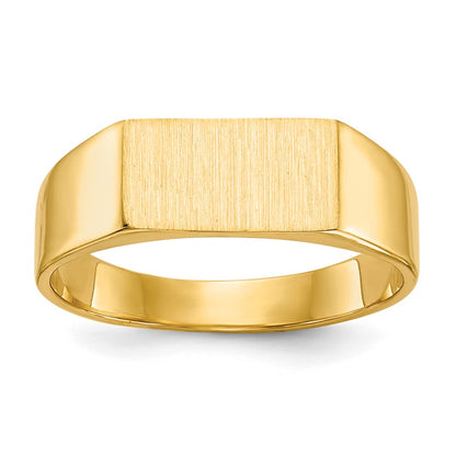 10k 5.5x10.5mm Rectangle Closed Back Signet Ring