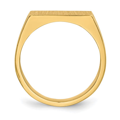 10k 9.0x15.0mm Rectangle Closed Back Mens Signet Ring