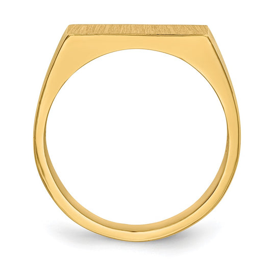 10k 9.0x15.0mm Rectangle Closed Back Mens Signet Ring