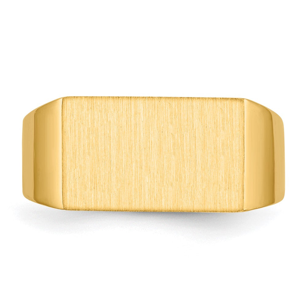 10k 9.0x15.0mm Rectangle Closed Back Mens Signet Ring