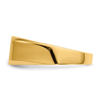 10k 6.5x11.5mm Rectangle Closed Back Signet Ring