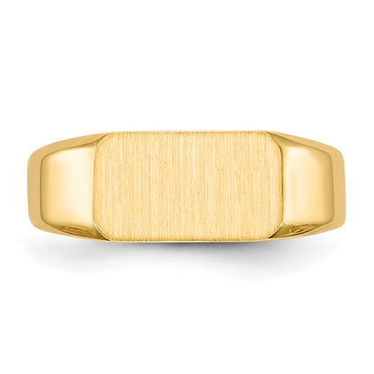 10k 6.5x11.5mm Rectangle Closed Back Signet Ring