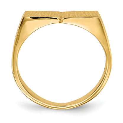 10k 10.0x17.0mm Double Square Open Back Mens Signet Ring