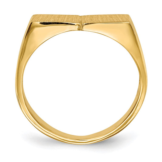 10k 10.0x17.0mm Double Square Open Back Mens Signet Ring