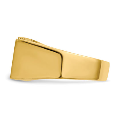 10k 10.0x17.0mm Double Square Open Back Mens Signet Ring