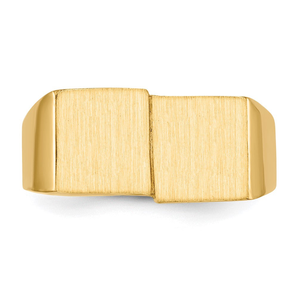 10k 10.0x17.0mm Double Square Open Back Mens Signet Ring