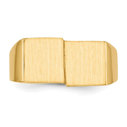 10k 10.0x17.0mm Double Square Open Back Mens Signet Ring