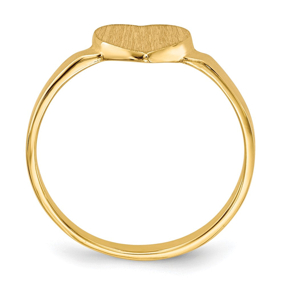 10k 6.5x7.5mm Heart Open Back Signet Ring
