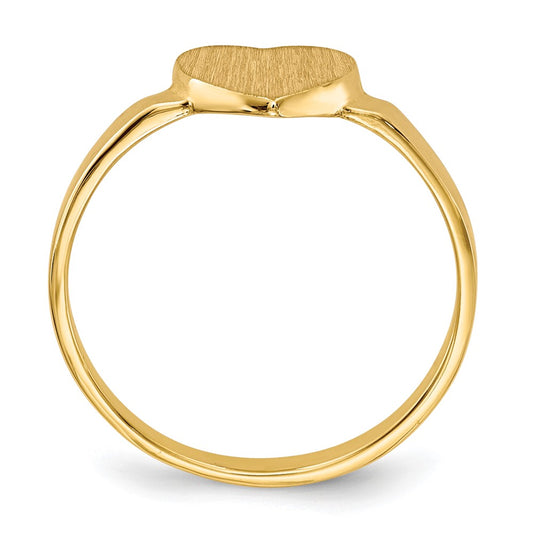10k 6.5x7.5mm Heart Open Back Signet Ring