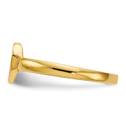 10k 6.5x7.5mm Heart Open Back Signet Ring